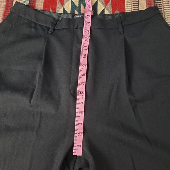 Rag‎ & Bone Irina Ponte Knit Trouser Pants Sz XL Navy Wide Leg High Rise Pleated - Picture 8 of 10